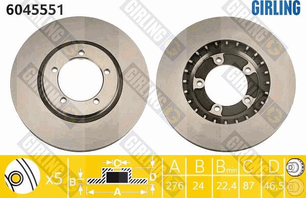 Girling 6045551 - Discofreno autozon.pro