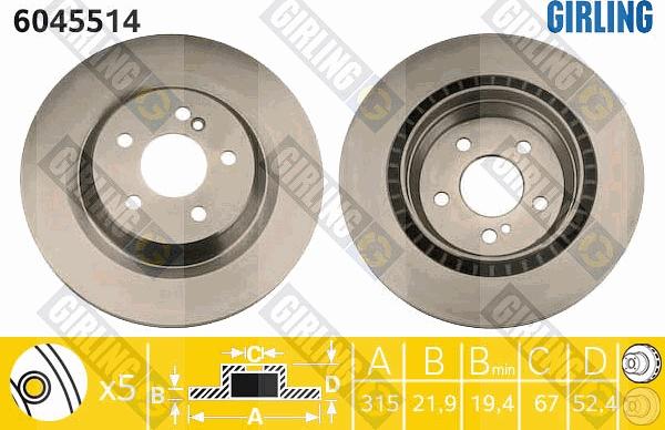 Girling 6045514 - Discofreno autozon.pro