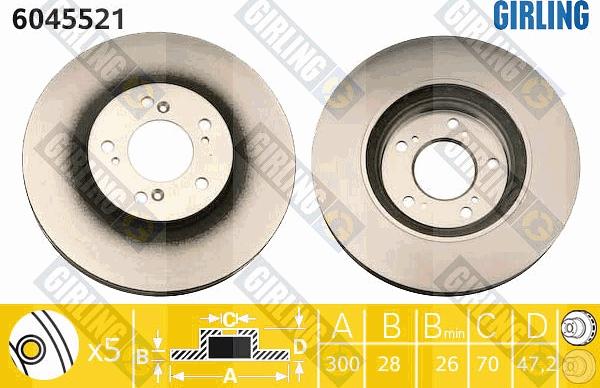 Girling 6045521 - Discofreno autozon.pro