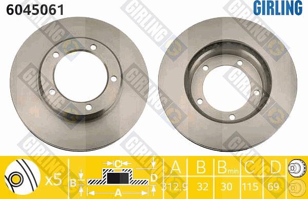 Girling 6045061 - Discofreno autozon.pro