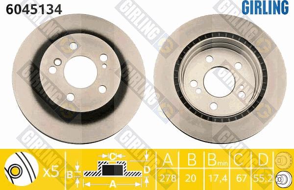 Girling 6045134 - Discofreno autozon.pro