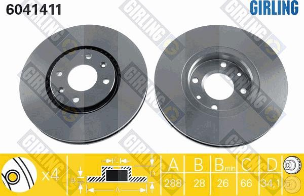 Girling 6041411 - Discofreno autozon.pro