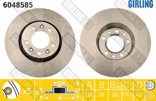 Girling 6048585 - Discofreno autozon.pro