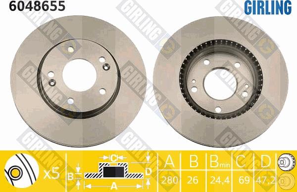 Girling 6048655 - Discofreno autozon.pro