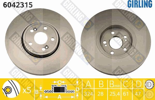 Girling 6042315 - Discofreno autozon.pro