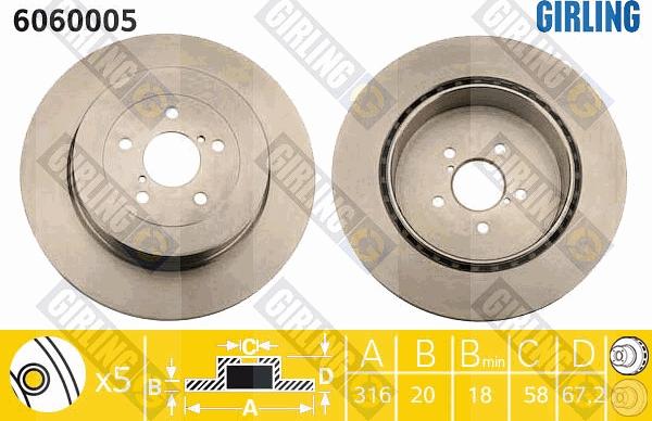 Girling 6060005 - Discofreno autozon.pro