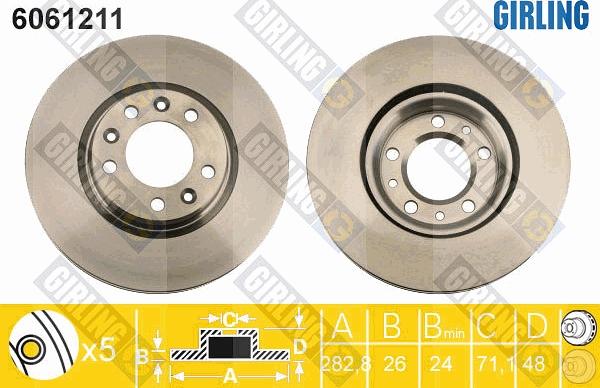 Girling 6061211 - Discofreno autozon.pro