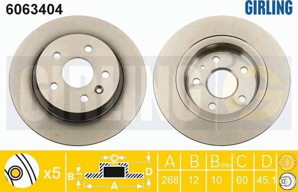 Girling 6063404 - Discofreno autozon.pro