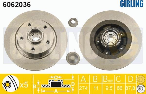 Girling 6062036 - Discofreno autozon.pro