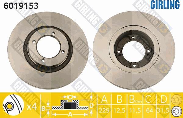 Girling 6019153 - Discofreno autozon.pro