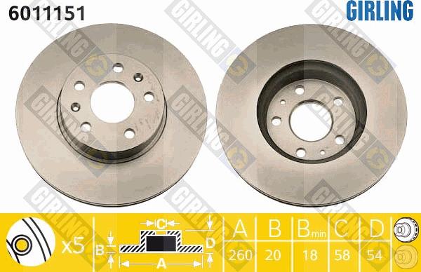 Girling 6011151 - Discofreno autozon.pro