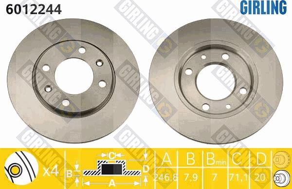 Girling 6012244 - Discofreno autozon.pro