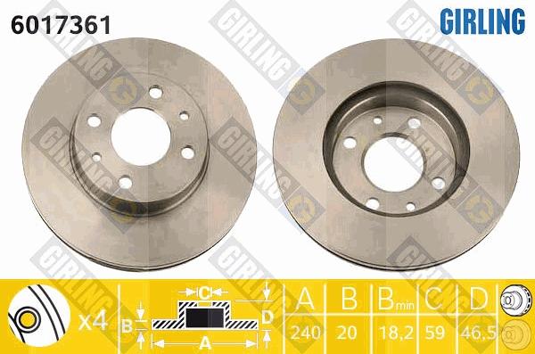 Girling 6017361 - Discofreno autozon.pro