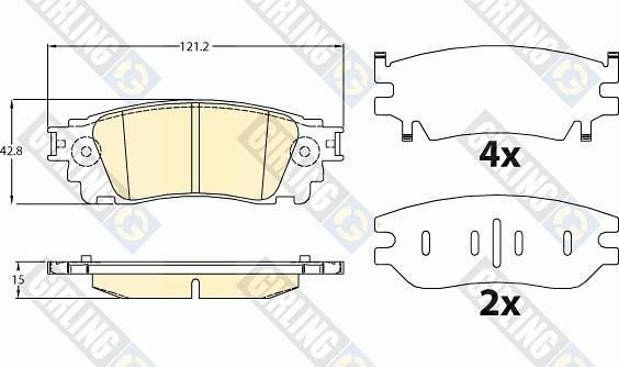 Girling 6144597 - Kit pastiglie freno, Freno a disco autozon.pro