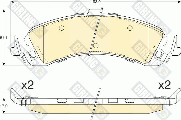 Girling 6144546 - Kit pastiglie freno, Freno a disco autozon.pro