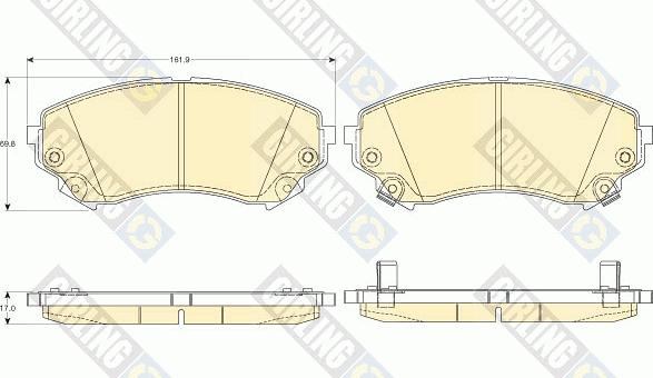 Girling 6144566 - Kit pastiglie freno, Freno a disco autozon.pro