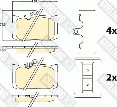 Girling 6144606 - Kit pastiglie freno, Freno a disco autozon.pro