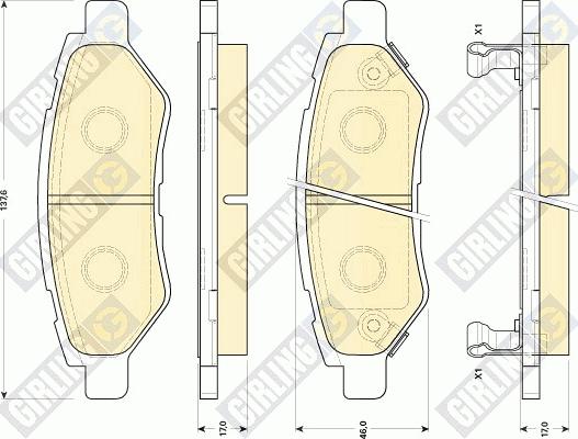 Girling 6146029 - Kit pastiglie freno, Freno a disco autozon.pro