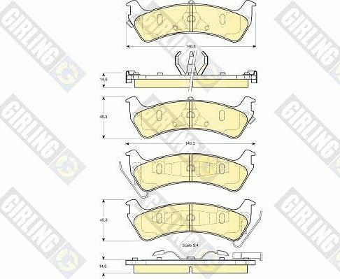 Girling 6140945 - Kit pastiglie freno, Freno a disco autozon.pro