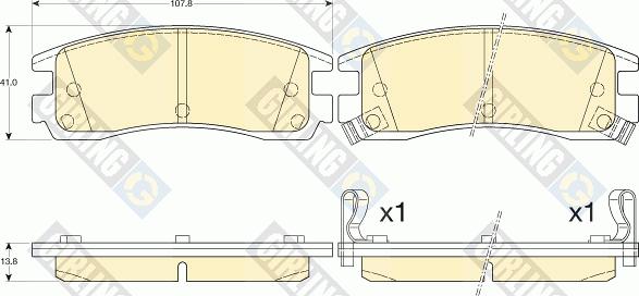 Girling 6140989 - Kit pastiglie freno, Freno a disco autozon.pro