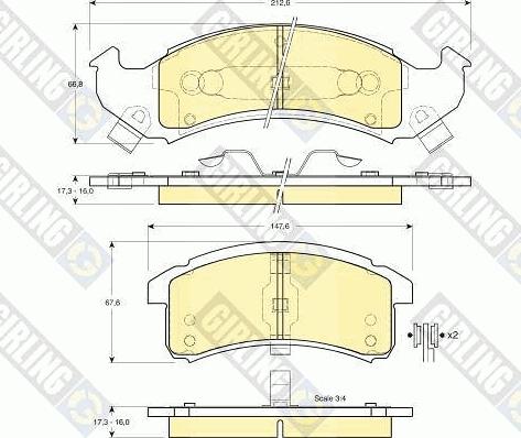 Girling 6140549 - Kit pastiglie freno, Freno a disco autozon.pro