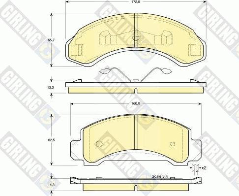 Girling 6140043 - Kit pastiglie freno, Freno a disco autozon.pro