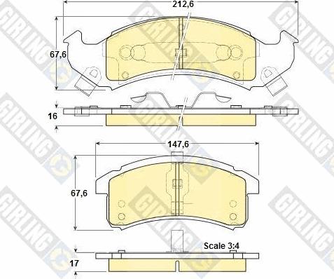 Girling 6140005 - Kit pastiglie freno, Freno a disco autozon.pro