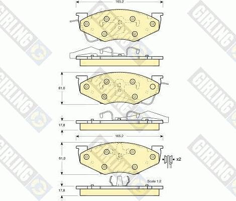 Girling 6140085 - Kit pastiglie freno, Freno a disco autozon.pro