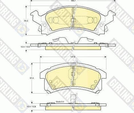 Girling 6140025 - Kit pastiglie freno, Freno a disco autozon.pro