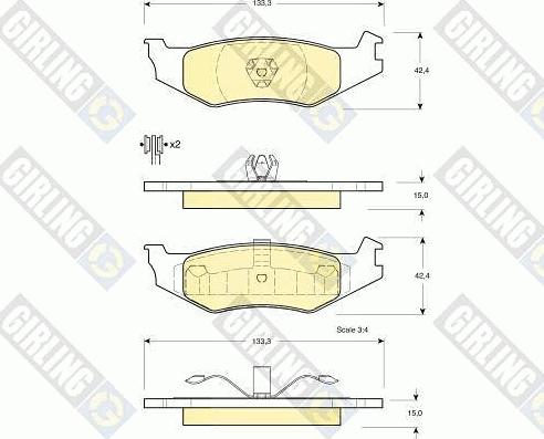 Girling 6140125 - Kit pastiglie freno, Freno a disco autozon.pro