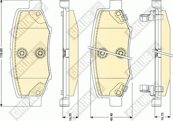 Girling 6141459 - Kit pastiglie freno, Freno a disco autozon.pro