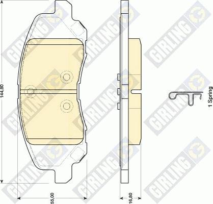 Girling 6141419 - Kit pastiglie freno, Freno a disco autozon.pro