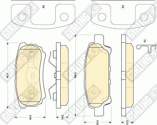 Girling 6141439 - Kit pastiglie freno, Freno a disco autozon.pro