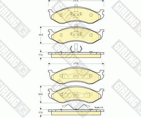 Girling 6141045 - Kit pastiglie freno, Freno a disco autozon.pro