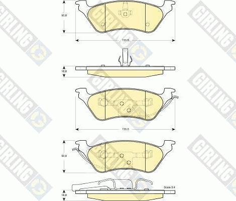 Girling 6141305 - Kit pastiglie freno, Freno a disco autozon.pro