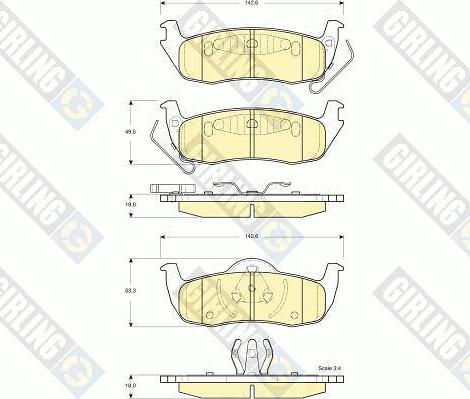 Girling 6141375 - Kit pastiglie freno, Freno a disco autozon.pro