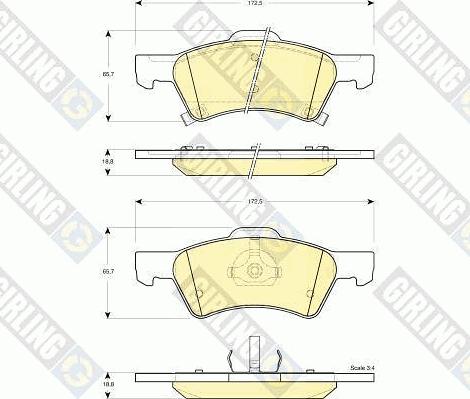 Girling 6141292 - Kit pastiglie freno, Freno a disco autozon.pro