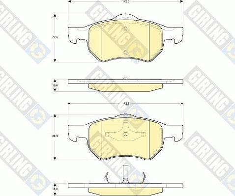 Girling 6141282 - Kit pastiglie freno, Freno a disco autozon.pro