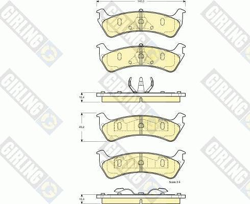 Girling 6141235 - Kit pastiglie freno, Freno a disco autozon.pro