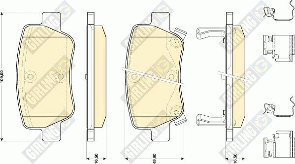 Girling 6141754 - Kit pastiglie freno, Freno a disco autozon.pro