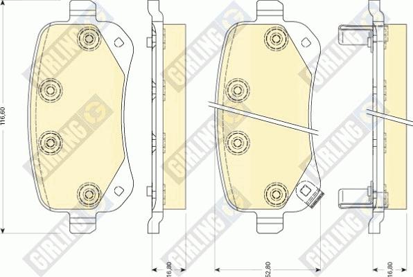 Girling 6141761 - Kit pastiglie freno, Freno a disco autozon.pro