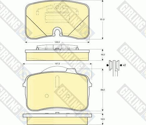 Girling 6109612 - Kit pastiglie freno, Freno a disco autozon.pro