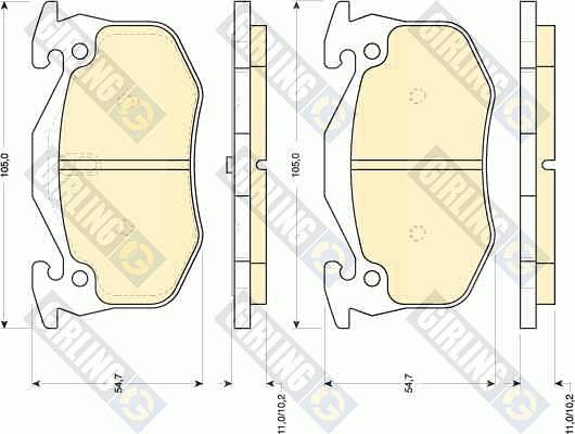 Girling 6109053 - Kit pastiglie freno, Freno a disco autozon.pro