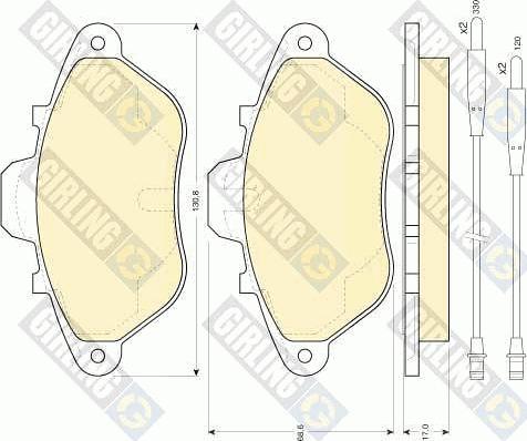 Girling 6109843 - Kit pastiglie freno, Freno a disco autozon.pro