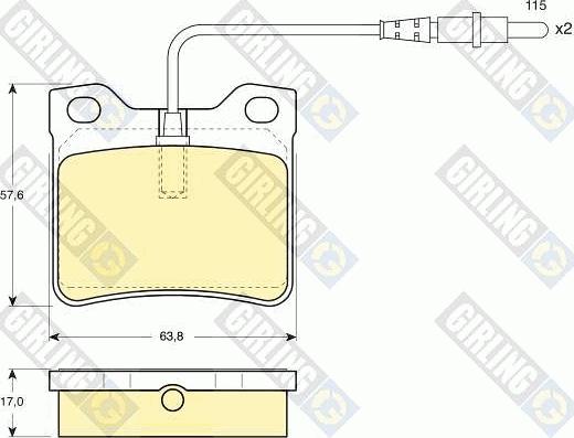 Girling 6109852 - Kit pastiglie freno, Freno a disco autozon.pro