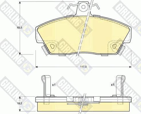 Girling 6104971 - Kit pastiglie freno, Freno a disco autozon.pro