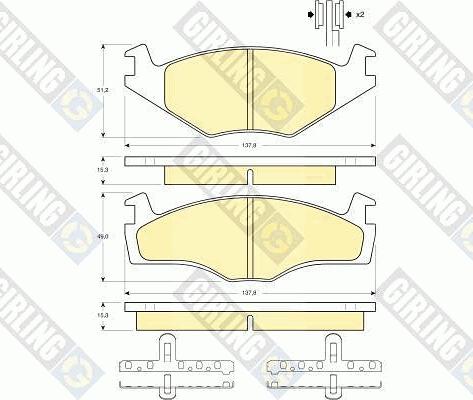 Girling 6104595 - Kit pastiglie freno, Freno a disco autozon.pro