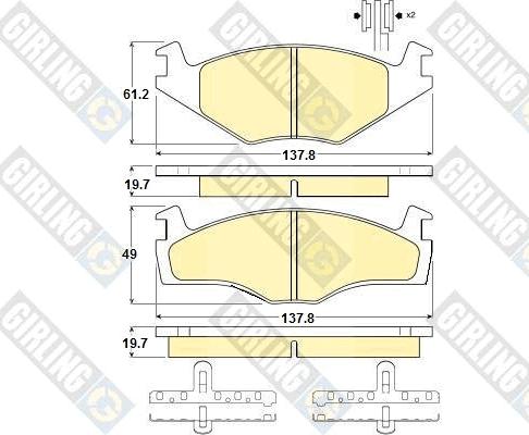 Girling 6104545 - Kit pastiglie freno, Freno a disco autozon.pro