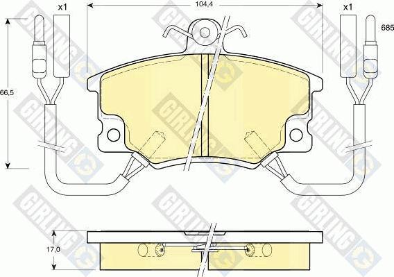 Girling 6104571 - Kit pastiglie freno, Freno a disco autozon.pro