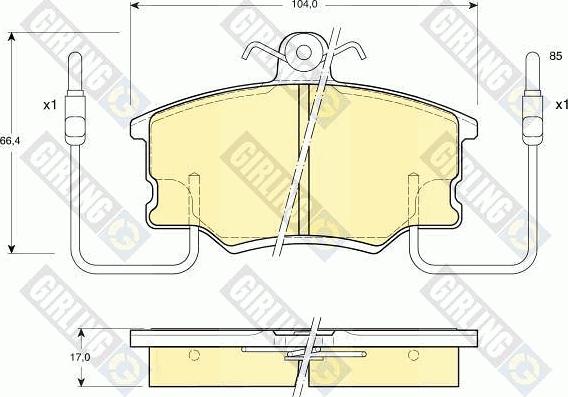 Girling 6104641 - Kit pastiglie freno, Freno a disco autozon.pro